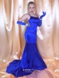 Trumpet/Mermaid Scoop Neck Silk-like Satin Sweep Train Prom Dresses